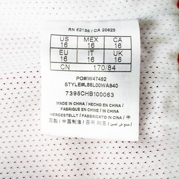 Guess Wind Jacket Kid's 16 Red & Blue & White Full Zip Hooded Vintage 90s Style - Picture 11 of 15